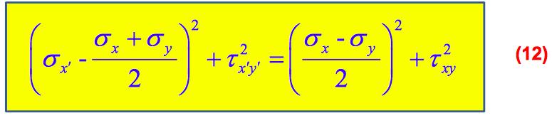 MOHR DAİRESİ Denklem (1) ve (2) aşağıdaki gibi yazılabilir: Her iki denklemin