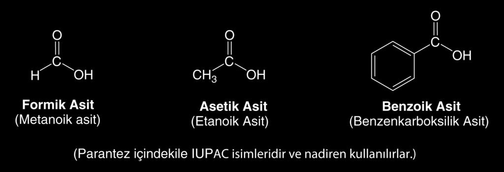 Karboksilik Asitler ve Esterlerin İsimlendirilmesi Çoğu basit karboksilik asitlerde