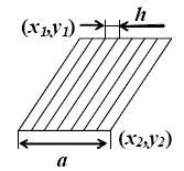 149 nöqtəsi aşağı nöqtəyə nisbətən a qədər sağa sürüşdürülüb: for (x=x1; x<=x1+a; x+=h) line (x, y1, x-a, y2); Üçbucaq Burada çətinlik ondan ibarətdir ki, hər bir növbəti xətt üçün x koordinatı