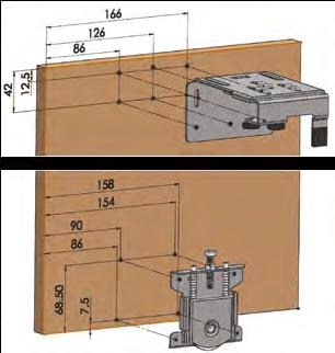 PKM 1000 80 kg Ayarlı Sürgülü Kapak Mekanizması Adjustable Sliding Door Mechanism PKM 1000 80 kg Teknik Çizim Technical Drawing Ayarlı sürgü kapak mekanizması 80 kg