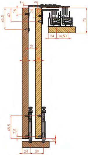 KFS 011 Kapak frenleme mekanizması Soft close mechanism Ayarlı dış üst mekanizma Adjustable external top mechanism İç üst mekanizma Internal