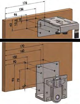 Adjustable sliding door mechanism for 80 kg carrying capacity.