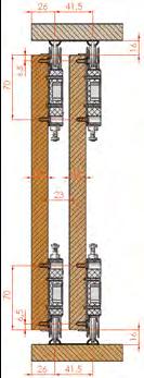 Adjustable bottom-top roller 8002 A - 50 mm 8002 B - 55 mm 8002 C - 60