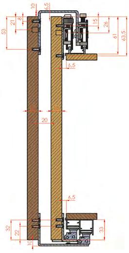 The door lengths has to be 95 mm longer than the cabinet top and bottom platform. Bottom base should be 44 mm inside from the cabinet surface.