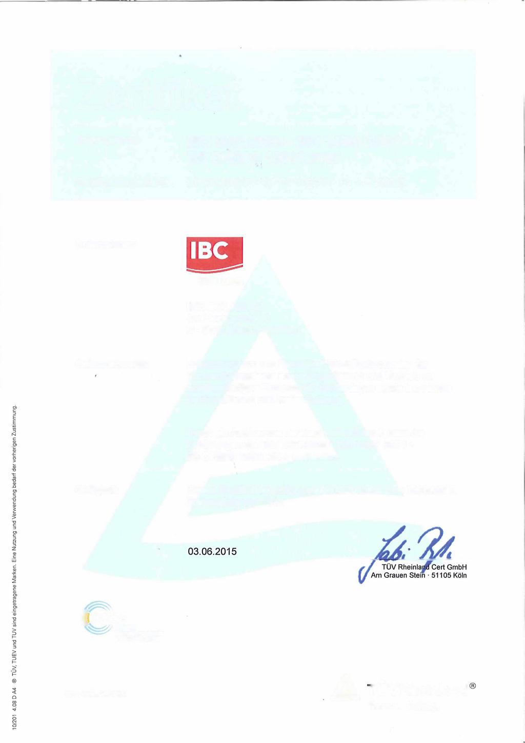 Zertifikat Prüfungsnorm ISO 9001:2008 ISO 14001 ;2004 BS OHSAS 18001:2007 Zertifikat-Registrier-Nr.