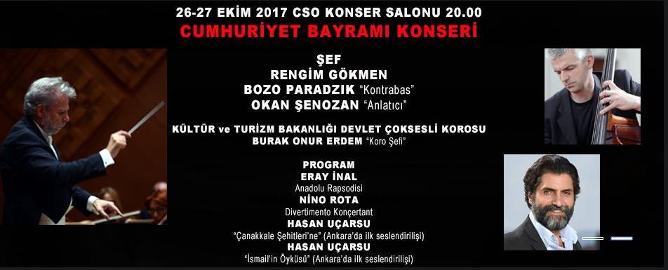Cumhuriyet Konseri 28 Ekim 2017 Cumartesi İstanbul da
