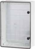 ABS - PC PANOLAR Şeffaf Kapaklı Taban Saclı Panolar Transparent Cover Boxes With Inner Plate IP 65 GÖVDE : ABS - PC Body : ABS - PC Kullanım Alanı : Dahili ve Harici Uygulamalar Application : Indoor