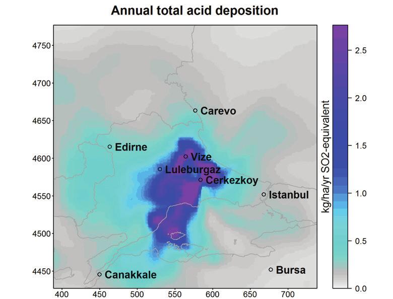 Toksik serpinti Kömür santrallerinden kaynaklanan kirlilik, asit yağmurunun yanı sıra, zehirli ağır metal birikimine ve uçucu kül serpintisine yol açar (Şekil 7 ve Şekil 8).