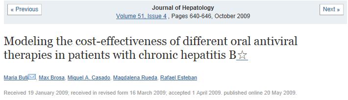 Kronik hepatit B hastalarında tenofovir maliyet etkin