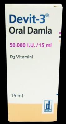 Vitamin Takviyeleri Vitamin D3 (ünite) Yaş Rutin Dozu Doz artışı Maksimum Doz 0-12 ay 400-500 500-1000 2000
