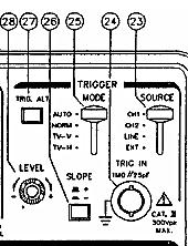 Analog Osiloskop Kullanımı Coupling (Kuplaj):Tetikleme kaynağı ile tetikleme devresi arası kuplaj seçilir. AC: AC kuplaj HF REF: AC kuplaj türü.