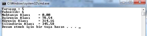 class Kure:SekilBase public Kure(double r):base(r,0) public override double AlanHesapla() return 4 * Math.