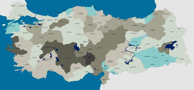 Bu bölgeden sonra Akdeniz Bölgesi ikinci sırada gelir. Bunu da Ege ve Marmara takip eder. İç Anadolu bölgesi kuraklıktan dolayı ormanların en az olduğu bölgemizdir.