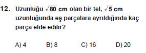 Tablo 1 de incelediğimiz sorularının 1 tanesi kavramsal bilginin hatırlama basamağında, 4 tanesi kavramsal bilginin anlama basamağında, 2 tanesi kavramsal bilginin uygulama basamağında, 3 tanesi