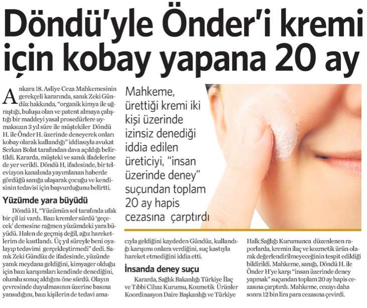 Vatan Gazetesi 10.10.2014 Mahkeme, sanığı, Döndü H.