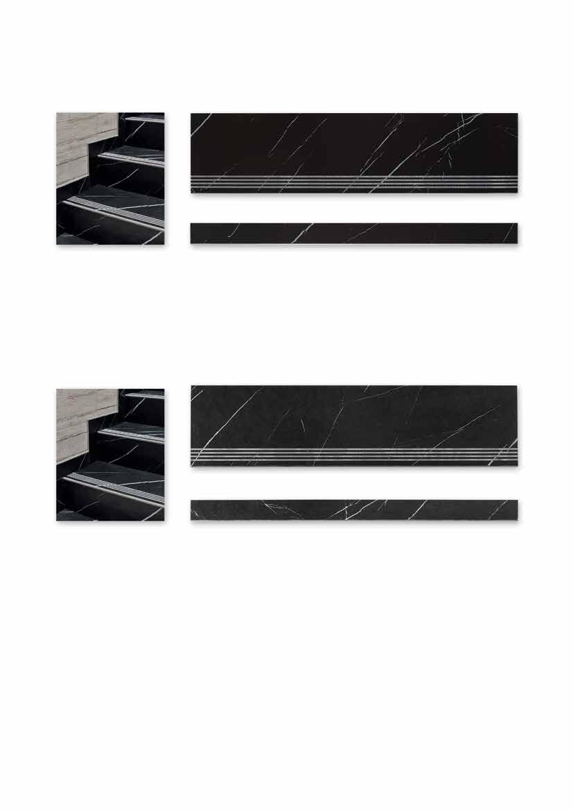 SERASTEP V 4 BB934901 30x120 cm / 12"x48" Black Marble Merdiven Basamağı / Black Marble Step FL BA934901 8x120 cm / 4"x48" Black Marble Süpürgelik / Black Marble Skirting Ev içi kullanıma uygundur.