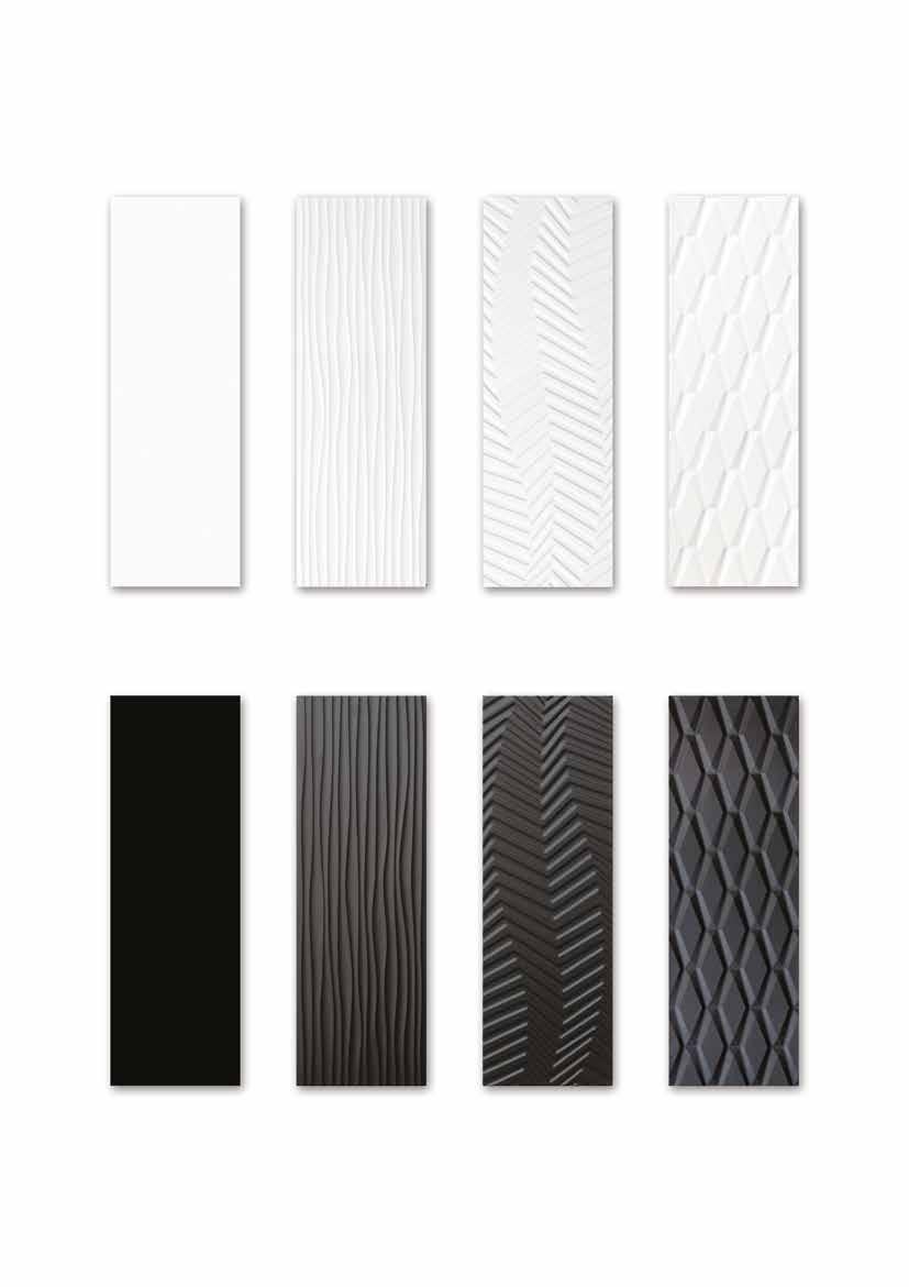 MATT Duvar Karosu / Wall Tile m V 1 536901 30x90 cm / 12"x36" Matt Beyaz / Matt White 537911 30x90 cm / 12"x36" Matt Wave Beyaz Matt Wave White 537921 30x90 cm / 12"x36" Matt Pesce Beyaz Matt Pesce