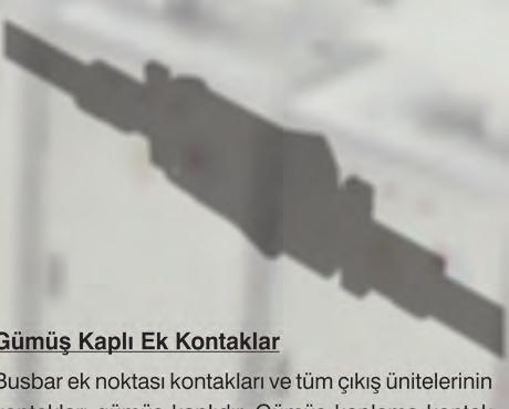 Yaylı Lale Kontaklar Çıkış fişleri ve kutuların kontakları Lale Kontak şeklinde hazırlanmıştır. Busbar içerisinde iletkeni iki yüzeyden sıkıştırır.