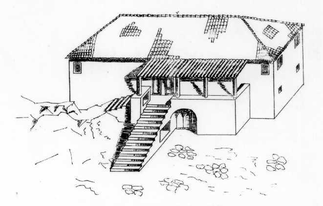 Shtëpia e Puluet, karakteristike nga mënyra e të ndërtuarit Nga ana e sipërme ndodhej dhoma përdhese (konaku) e zjarrit ose e fëmijve siç quhej në Radhimë.