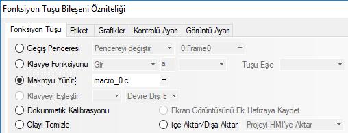 Önemli Not: Eğer bir arkaplan makrosu yazılıyorsa, makro her sayfada çalışmalıdır. Bunun için Zamanlayıcı komponenti Common Window sayfasına eklenir. 2.