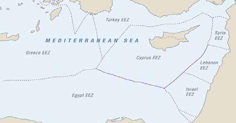 Bu bağlamda Doğu Akdeniz de Yunanistan ın, Güney Kıbrıs Rum Yönetimi ninkine benzer bir biçimde münhasır ekonomik bölge politikası izlemesi; Güney Kıbrıs Rum Yönetimi İsrail Yunanistan arasındaki