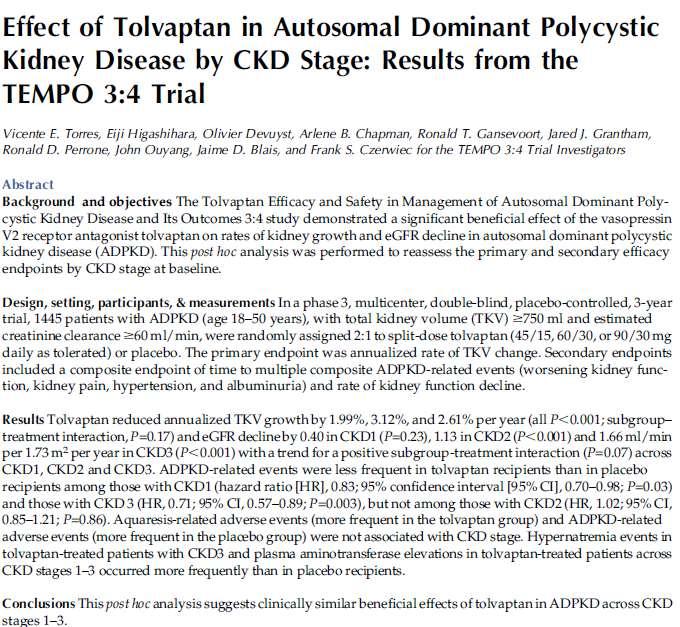 TEMPO (Tolvaptan Efficacy and Safety in Management of Polycystic Kidney