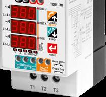 çıkışı 50Hz ve 60Hz çalışma frekans seçimi 4x20 LCD Ekran Türkçe Menü Nötürsüz Elektrodsuz Çalıştırabilme TRİFAZE DALGIÇ KONTROL RÖLESİ TDK-30 30 A