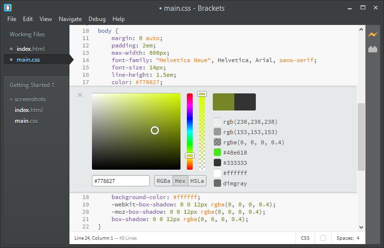 7. Brackets 13 Brackets birçok HTML editörünün aksine plugin desteğine sahiptir.