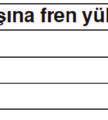 saptanması; Frenleme ve duruş mesafesi kontrol testlerinde