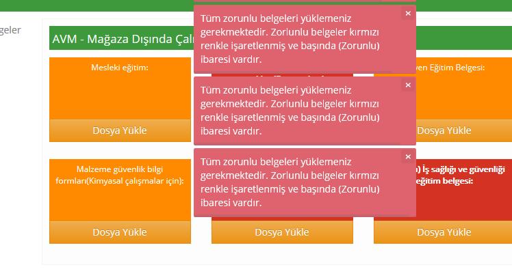 Personel kaydetme işleminden sonra talep oluşturmak için bu alana  Yeni