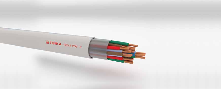 HABERLEŞME KABLOLARI TELECOMMUNICATION CABLES PDV & PDV-K These cables are used as switchboard and subscriber distribution cables in pipe or out in the air for installation of indoor constant wiring