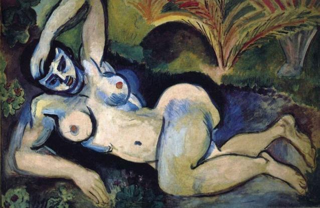 Şekil 3. Blue Nude, Henri Matisse, 1907 Kübizm in bir diğer ismi George Braque ise; Picasso yu ilk ziyaretinden sonra Büyük Çıplak adlı tablosunu yapmıştır.