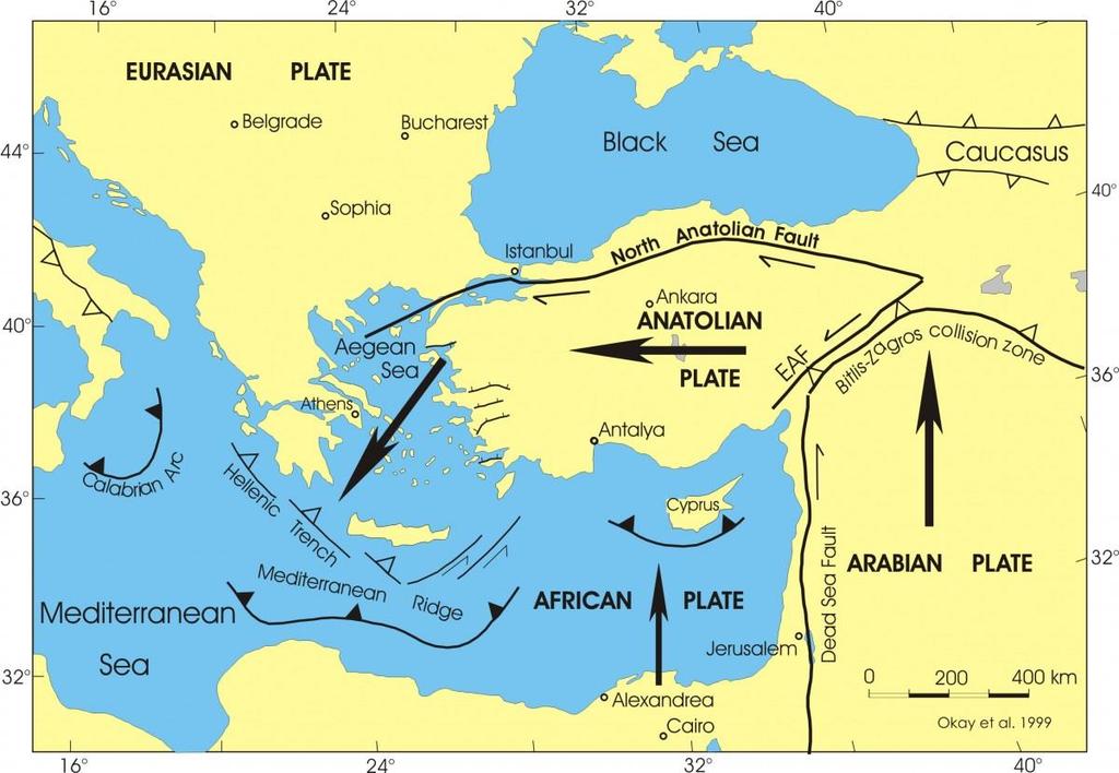 Yerküredeki başlıca levhalar, Amerika (Kuzey Amerika ve Güney Amerika); Avrasya; Afrika; Antarktika; Hint-Avustralya ve sadece okyanusal kökenli kayalardan (okyanusal litosfer) oluşan Pasifik Levhası