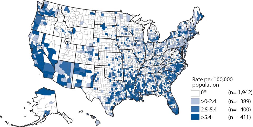 Primer ve sekonder sifiliz, ABD, 2014 * 2014