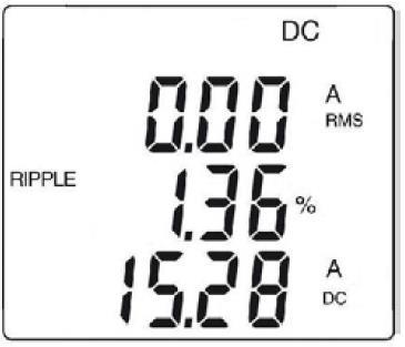 d) DC veya AC+DC sinyal ölçüyorsanız aşağıdaki görüntüye benzer bir sinyal ekranda görüntülenir. İlk sıradaki değer sinyalin efektif değeridir.