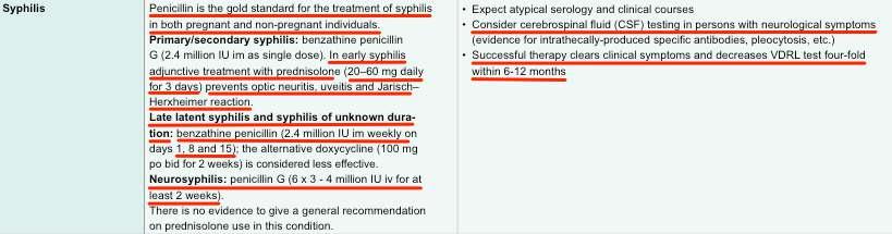 Erken sifilizde tedaviye 3 gü 20-60 mg prednizolon eklenmeli.