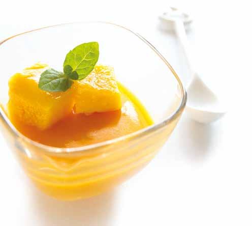 Mangolu Puding Fırında Tatlı Patates 3 adet mango 1 su bardağı toz şeker 1 su bardağı su 2 yemek kaşığı mısır nişastası 1 çay bardağı krema 50 gr margarin 2 adet mangoyu küp şeklinde dilimleyin.