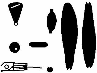 Şekil 1.28: Kurşun çeşitleri 1.5.1. İskandil Kurşunlar Balık vücudu ve torpil şeklinde kurşun veya kurşun çinko karışımı malzemeden yapılan batırıcılara iskandil adı verilir.