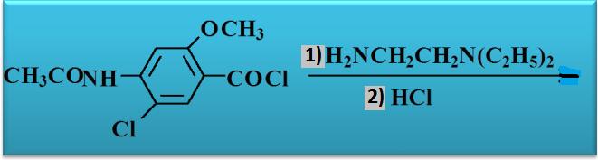 Metoklopramit: -[(2-Dietilamino)etil]-2-metoksi-4-amino-5-kloro benzamit