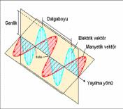 Elektromanyetik Işıma Elektromanyetik ışıma yayılma eksenine ve birbirlerine dik açılarda olan aynı fazda yayılan sinüs salınımları şeklinde elektrik ve manyetik alanların varlığı ile tanımlanır.