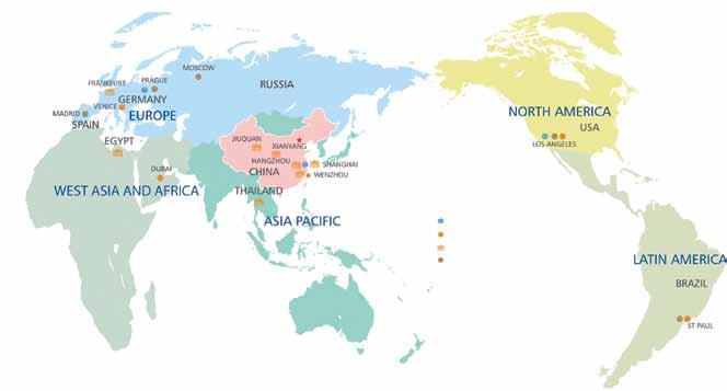 DÜNYADA 3 Dünya Çapında AR&GE Merkezi: Avrupa, Kuzey Amerika, Asya Pasifik 6 Uluslararası Pazarlama & Satış Alanı: