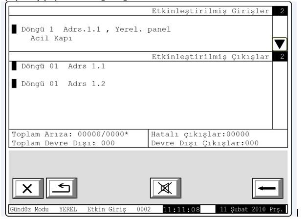 Panelin sağ tarafındaki ve butonları, bulundukları taktirde incelemesi üzere bir sonraki çalıştırılmış çıkışına doğru gidilmesini sağlamaktadır.