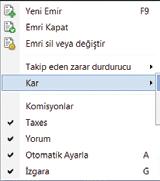 Kâr sekmesini tıkladığınızda kazancınızı ya da kaybınızı pip, işlem parası, depozito parası cinsinden görüntüleyebilirsiniz. (Resim 5.