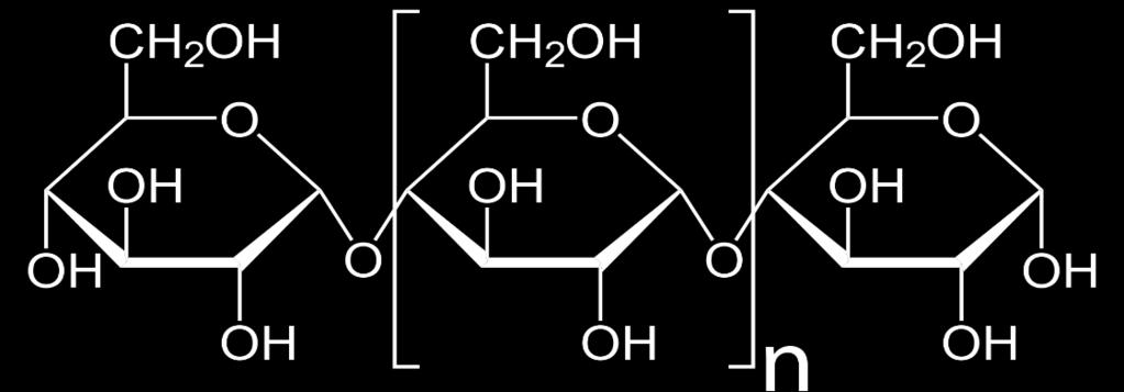Nişasta Amiloz Düz zincir halindedir. Molekülün yaklaşık % 28-30 unu oluşturur. 250-300 glikoz ünitesi içerir.