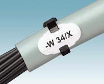 1 2 Kablo bağı ile takılan kablo etiketi Yazdırma: MARKALAMA sistemi İletken ve kablo markalama 1 2 Rulolar için termal transfer 6 mm ve üstü iletken çapı için etiket Bina içi alanlarda iletkenlerin