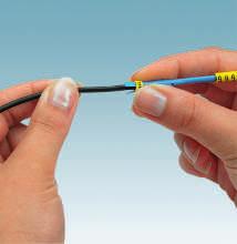 MARKALAMA sistemi İletken ve kablo markalama Şerit üzerinde halka şeklinde kablo etiketleri 1,3-3 mm kablo çapı SD-WMS.