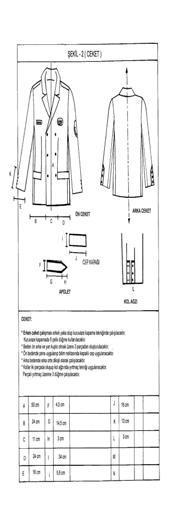 ŞEKİL- (CEKET) Tören Kıyafeti Ceketi (Bayanlar de aynı ceket belden oturtmalı ve düğmeler ters istikamette olur) CEKET: *Erkek ceket çalışması erkek yaka olup