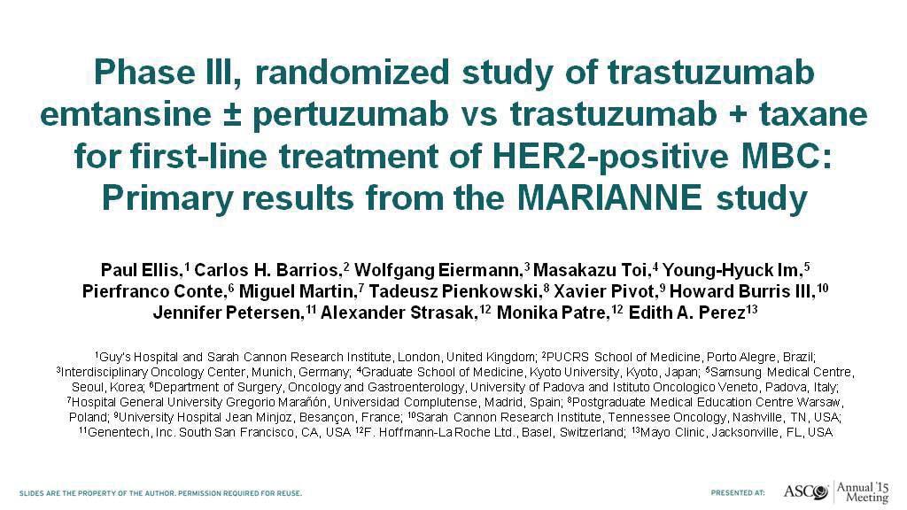 Phase III, randomized study of trastuzumab emtansine pertuzumab vs trastuzumab +