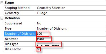 Number of Divisions değeri olarak 100 girilir. Behavior olarak Hard seçilir.