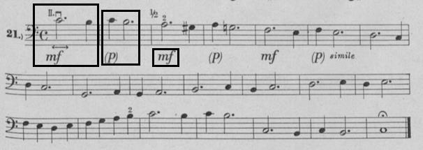 46 Resim 52. Noktalı İkilik Notalardan Oluşan Etüt Montag, resim elli ikide gösterilen egzersizde, noktalı ikilik notaları ağırlıklı olarak kullanmıştır.
